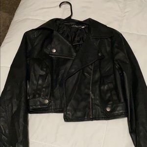 Black leather jacket